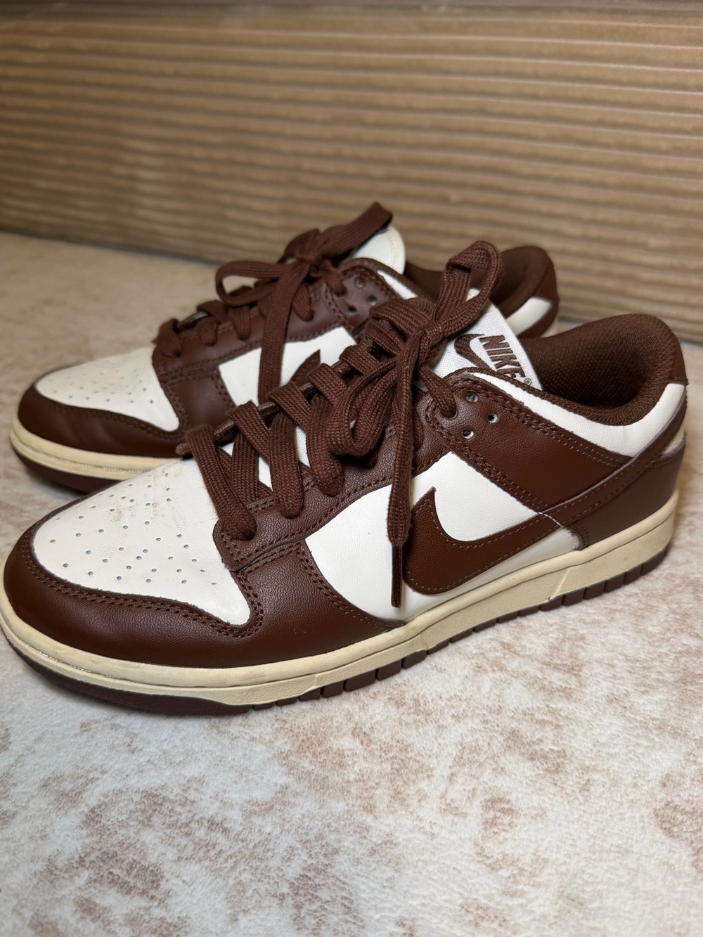 Nike Dunk Low Brown White Sneakers Women’s Size 8 - Picture 7 of 13